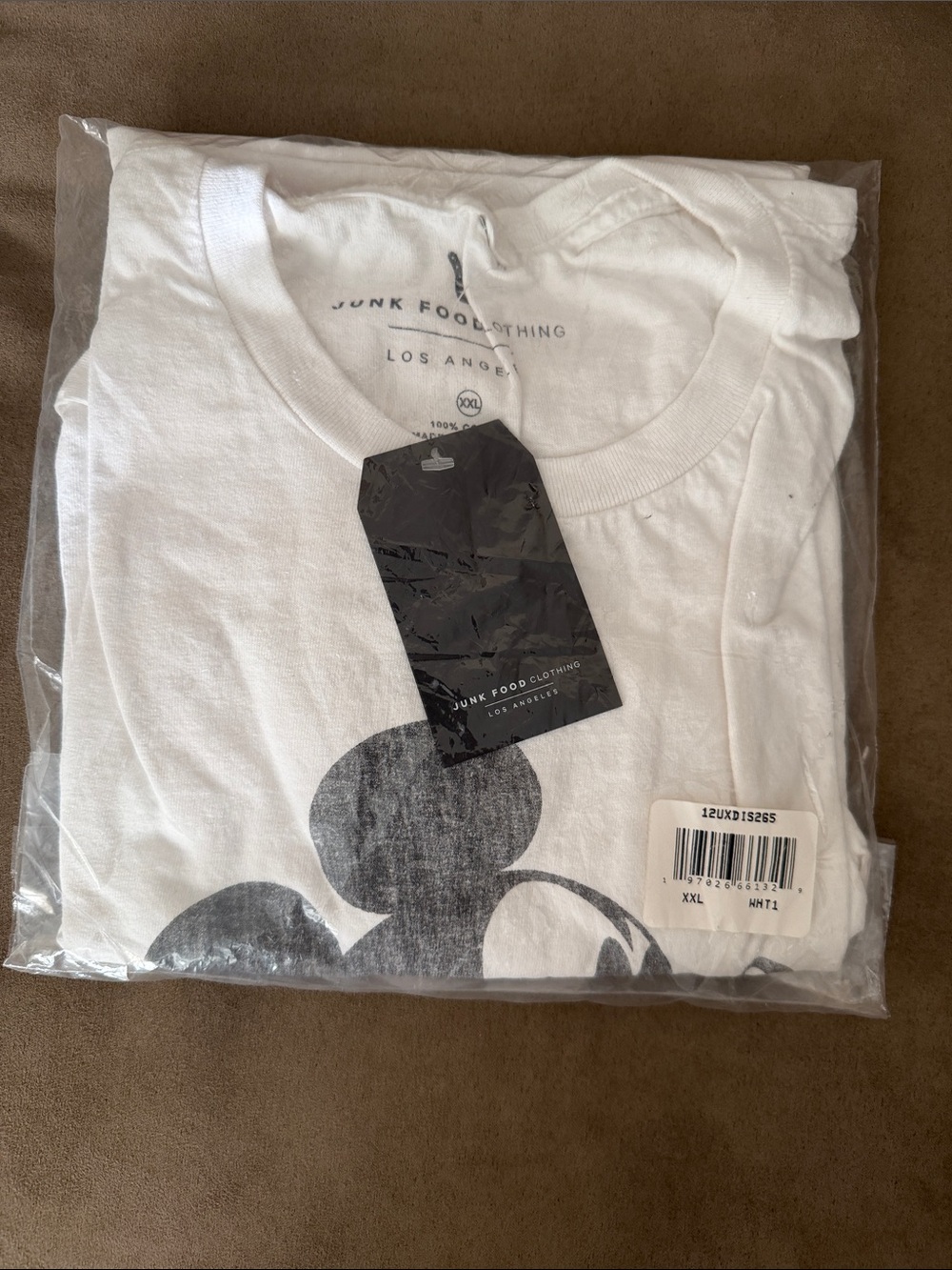 Junk Food Clothing White Short Sleeve Graphic Tee with Black Print - Men's